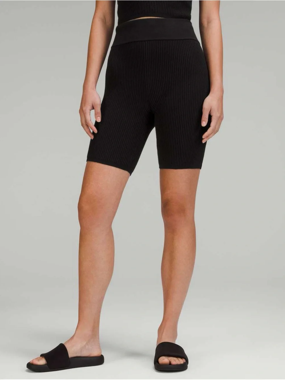 Lululemon Ribbed Black Bike Shorts | High Rise | Size 4 (Approx.)